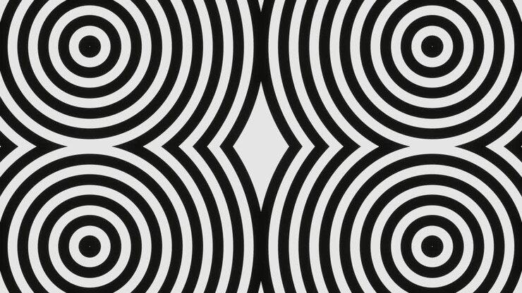 Black and white circle pattern looped endless