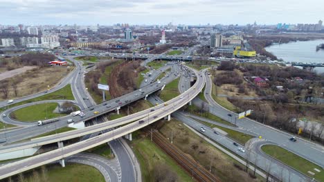 Aerial-view-of-a-freeway-intersection