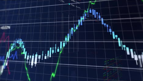 animation of financial data processing over dark background