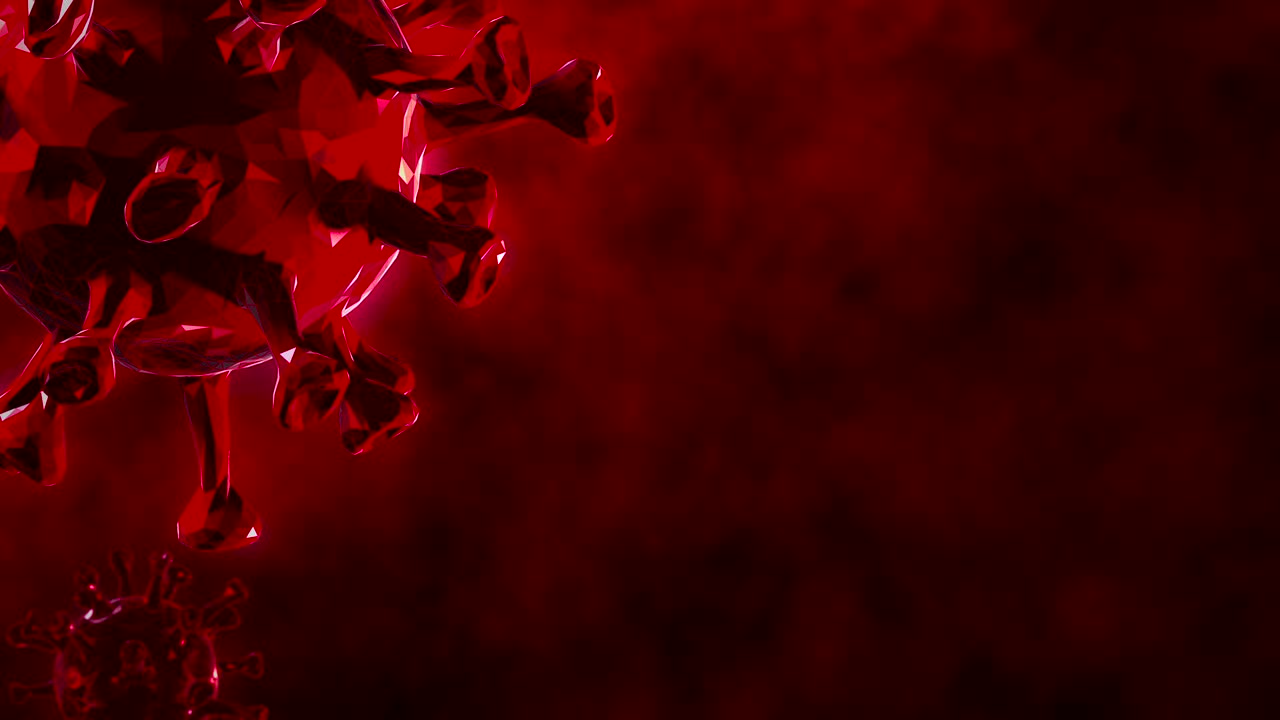 coronavirus abstracto que se mueve en la célula del virus - gráficos en movimiento (bucle)