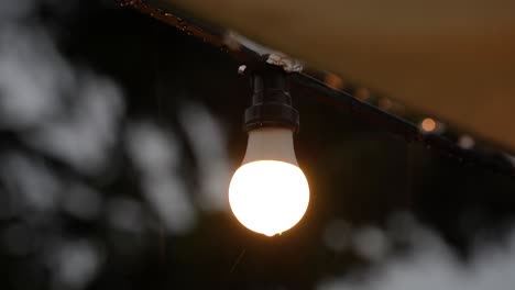 Garden-Decorative-Lamp-Illuminated-in-the-Rain:-Beautifully-Lit-for-Evening-Event-Decoration