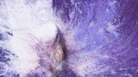 abstract resin art with purple and white hues