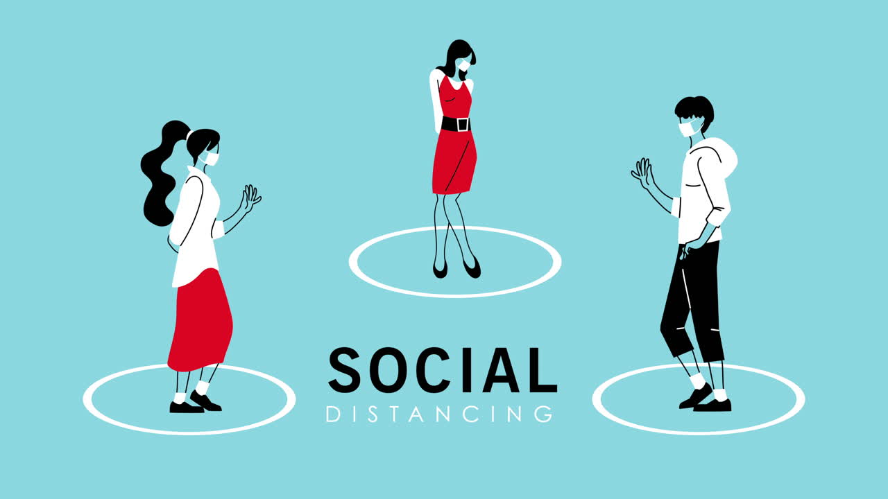 코로나19 예방과 사회적 거리를 위해 의료 마스크를 착용하는 젊은이