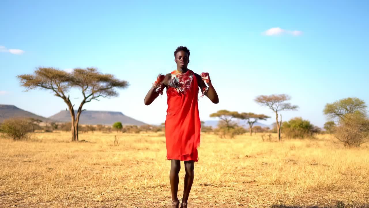 Maasai man in traditional clothing in Kenya