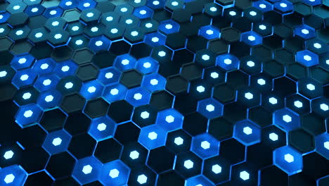 glowing hexagonal cubes background, hi-tech cyberspace, 3d rendering.