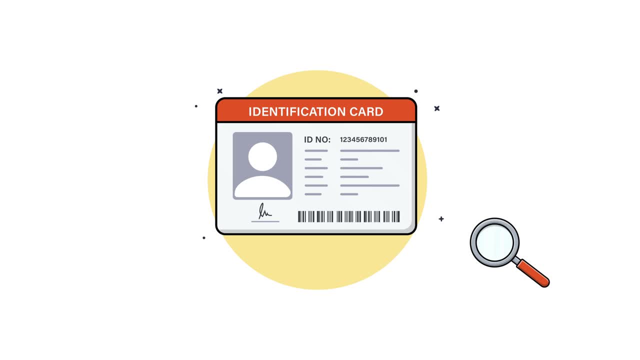 Animated Identification Card Verification with Magnifying Glass