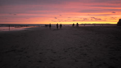 sunset on an australian beach during summertime