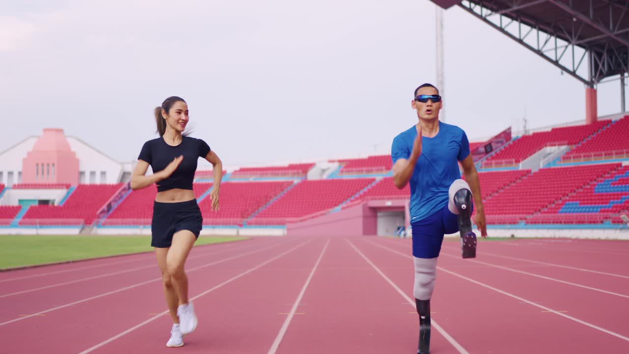 달리기 패럴림픽 선수들