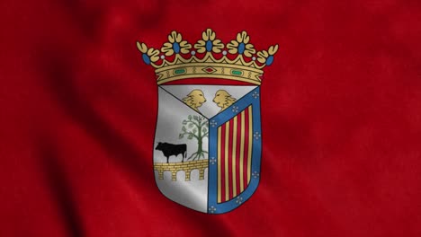 flag of salamanca, city of spain, waving in wind. realistic flag background