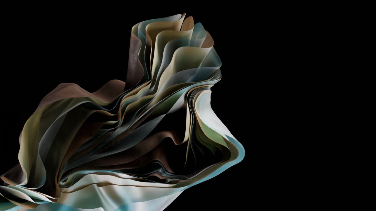 abstrakcyjne tło z machającą tkaniną, 4k pionowe wideo lewitujących draperii, modne tapety z tekstyliami, renderowanie 3d