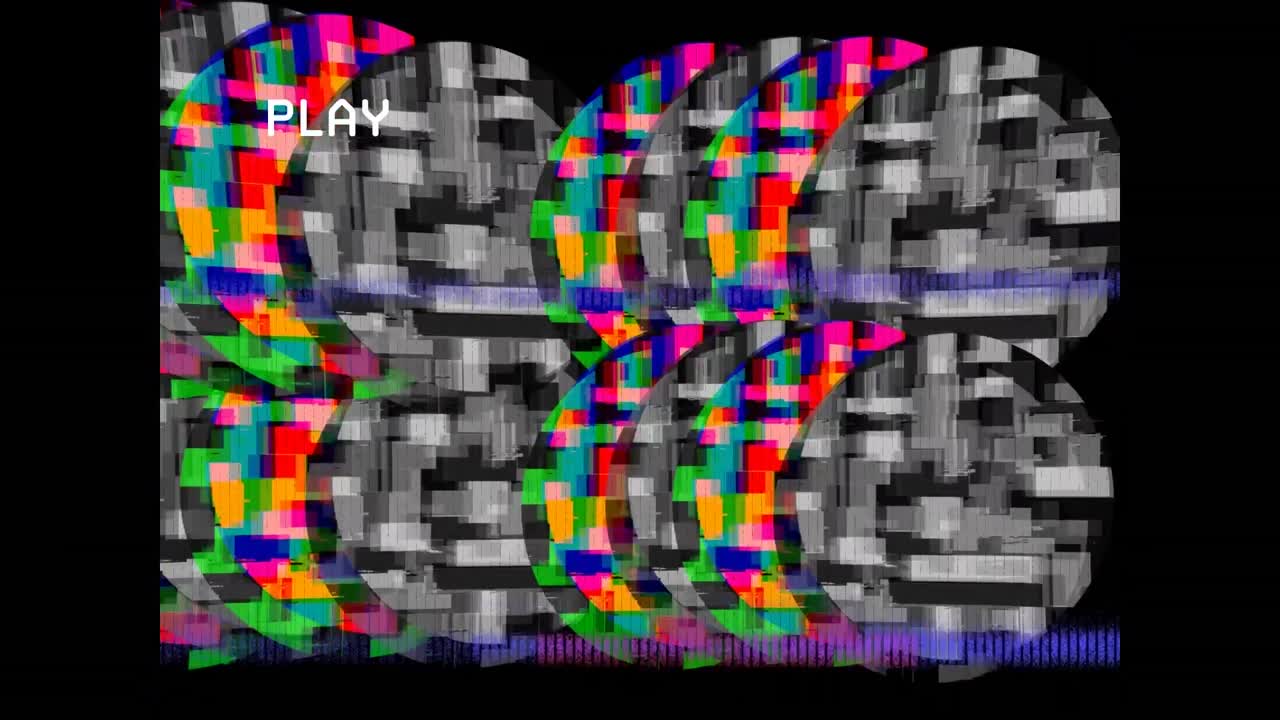 검은색 배경에 움직이는 모양에 대한 간섭의 애니메이션