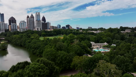 Aerial-view-of-green-trees-in-large-park