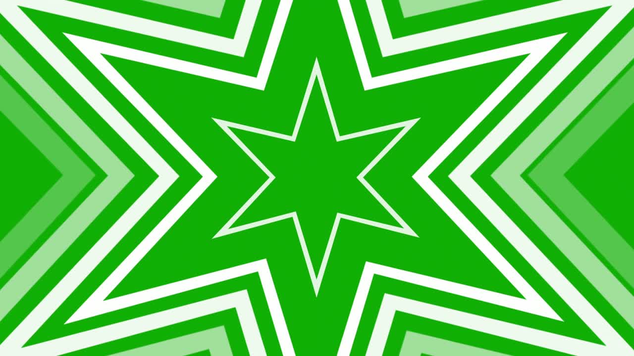 Expanding star shapes motion graphics with green screen background