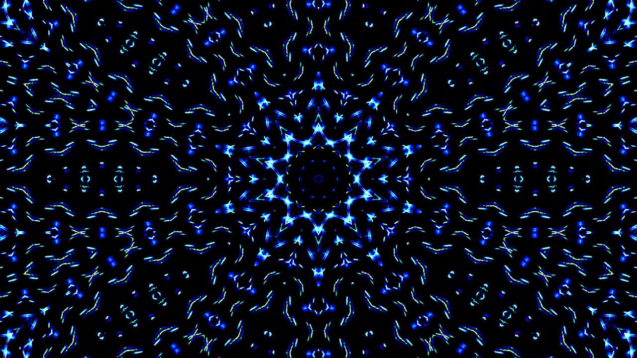 hermoso caleidoscopio abstracto que brilla, una luz radiante que regula los movimientos sutiles