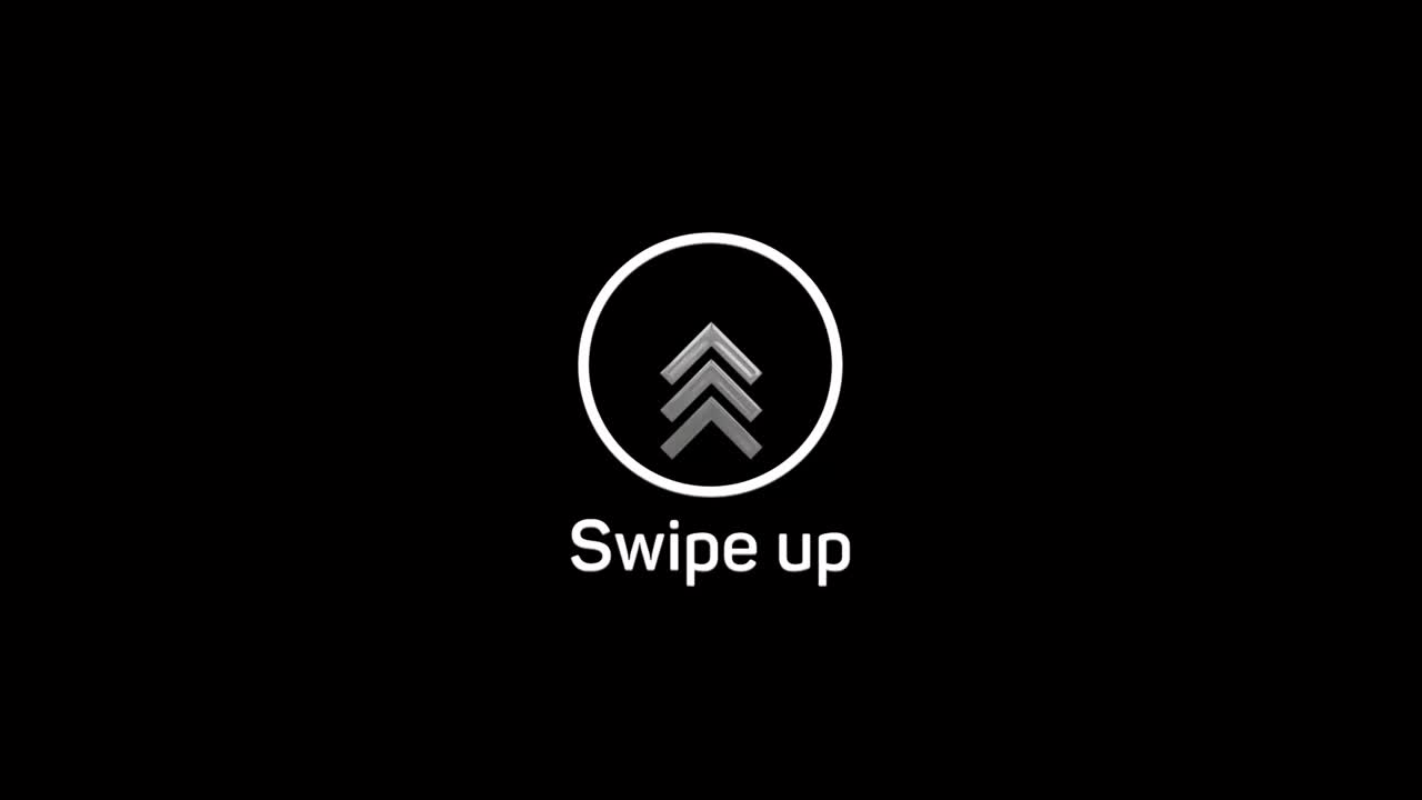 Glitch Swipe up animation button. Application and social network icons, swipe up for advertising. Social media scroll arrows. 4K video animation with alpha channel