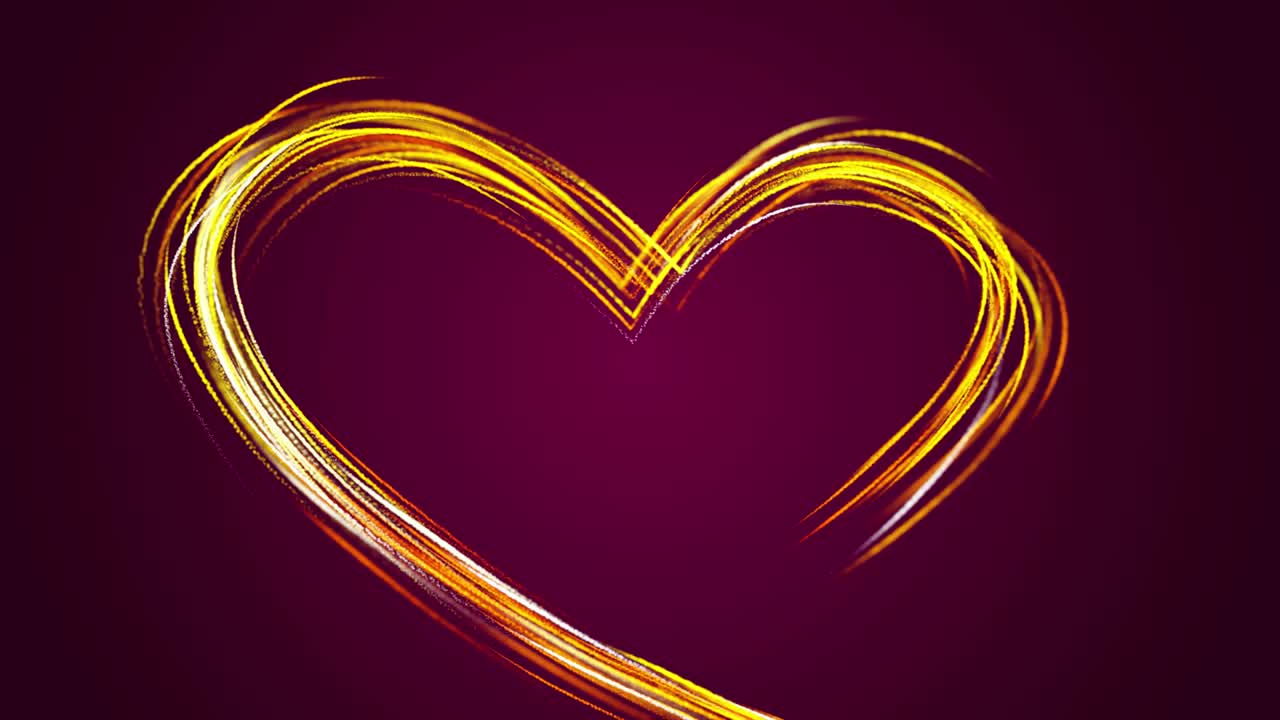 분자들로 그려진 추상적인 심장 모양입니다.