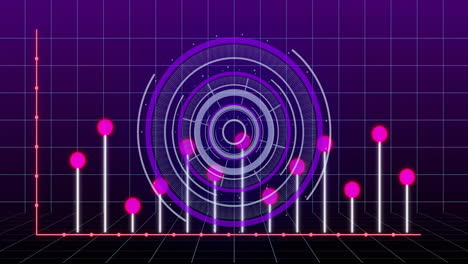 animación del diagrama y escaneo del alcance sobre fondo negro