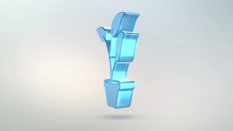 icono de hierba hecho de vidrio. símbolo giratorio transparente de una hoja de hierba con un canal alfa