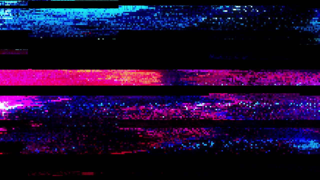Unique Design Digital Pixel Noise Glitch Error Video Damage, Black Screen - Use opacity add or screen mode for overlay your video with leak.