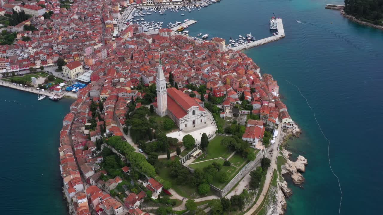 Rovinj Town Croatia Aerial View