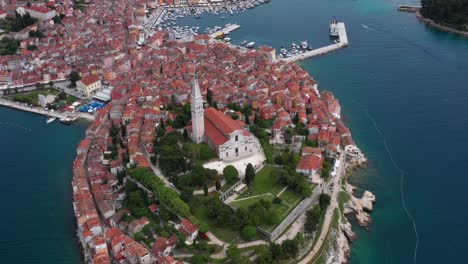 rovinj town croatia aerial view
