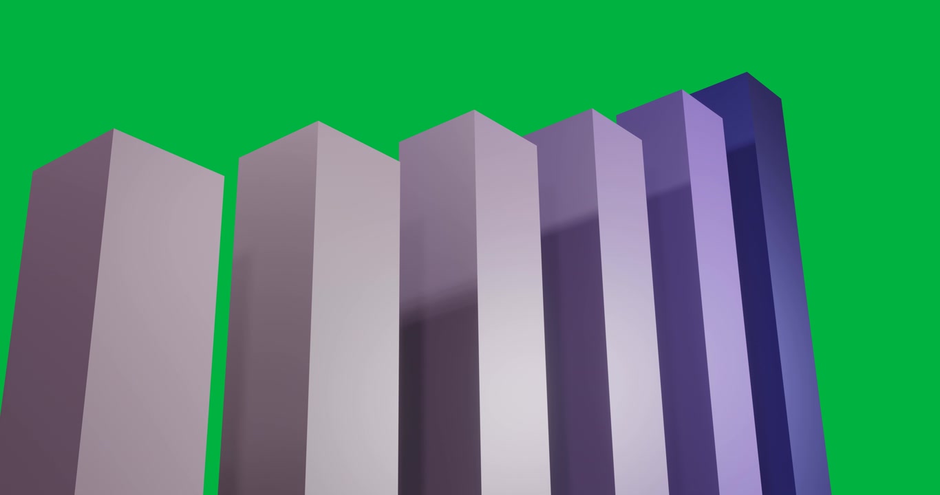 Animazione di grafico viola su sfondo trasparente.