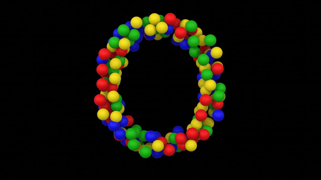 letra de fuente temática de animación de pelota de juguete o