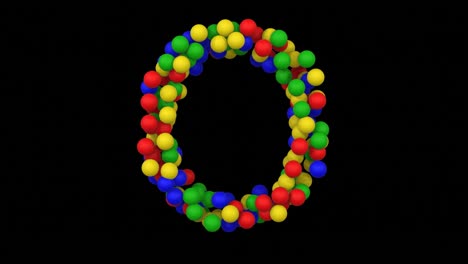 toy ball animation themed font  letter o