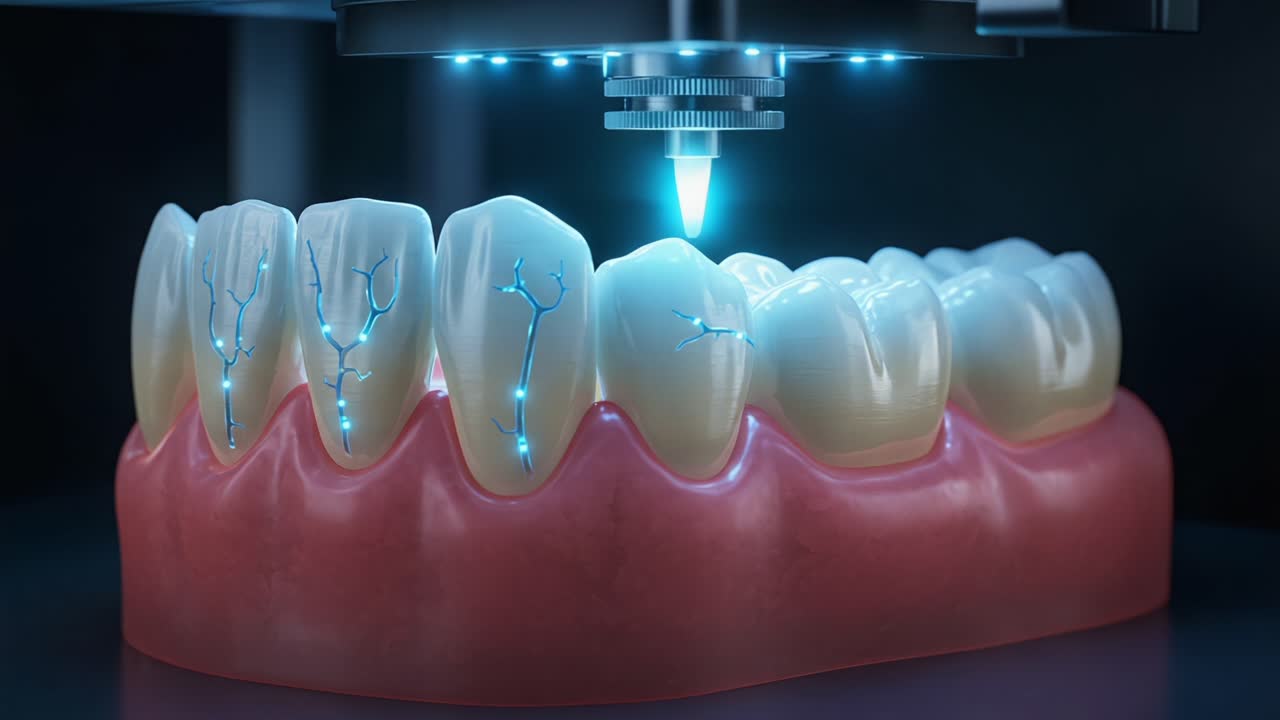 Advanced Dental Technology: A Stunning Close-Up of Innovative Laser Treatment Enhancing Teeth Health and Reinforcing Oral Care Techniques for Modern Dentistry