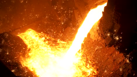 molten metal pouring into a mold