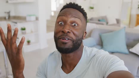 Portrait-of-happy-african-american-man-having-video-call-in-living-room