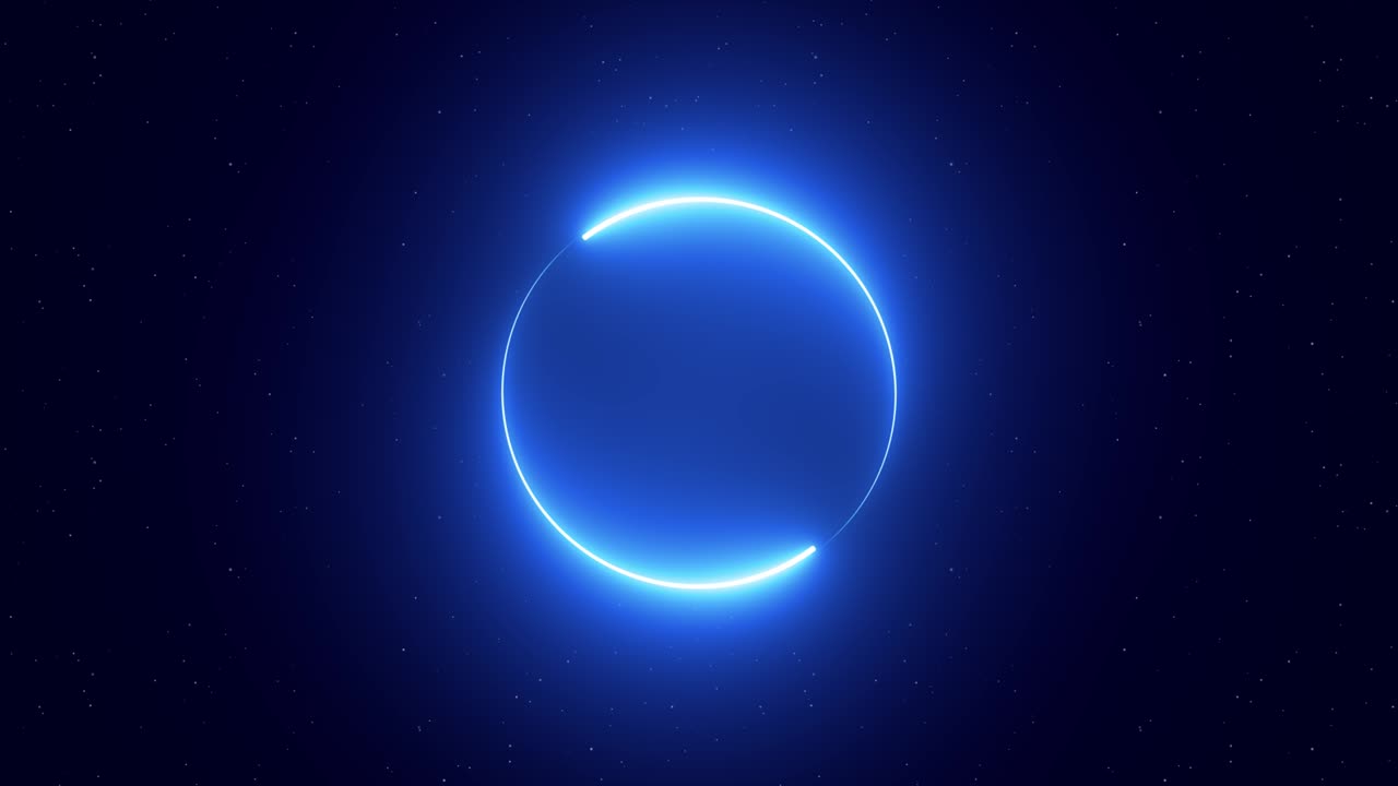 3d 렌더링의 추상적인 원활한 루프: 네온 원 회전 애니메이션 새로운 배경