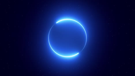 abstract seamless loop of 3d render neon circle rotation animation new background.