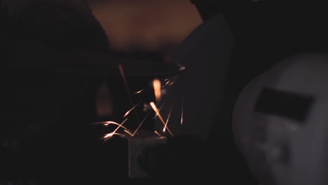sparks from the grinder