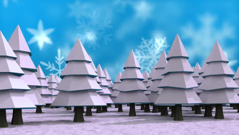 christmas trees and snowflakes