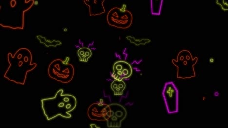 video de bucle de calabaza de neón de halloween