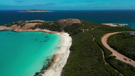 Antena-Sobre-Blue-Haven-Beach-Cerca-De-Esperance-En-Australia-Occidental-En-Un-Día-Soleado