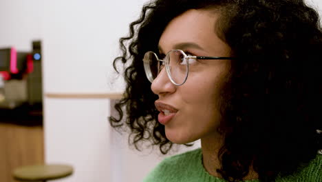 Portrait-of-indian-woman-talking