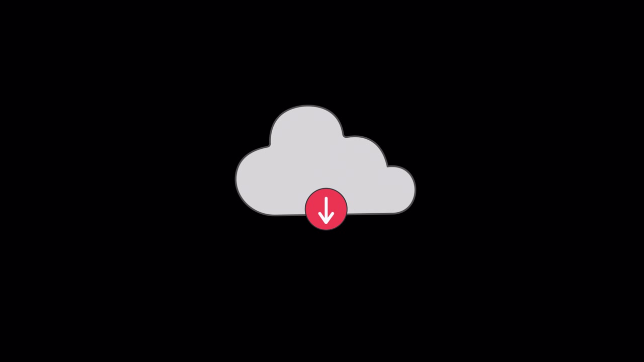 Animated Cloud Download Icon with Pulsing Arrow
