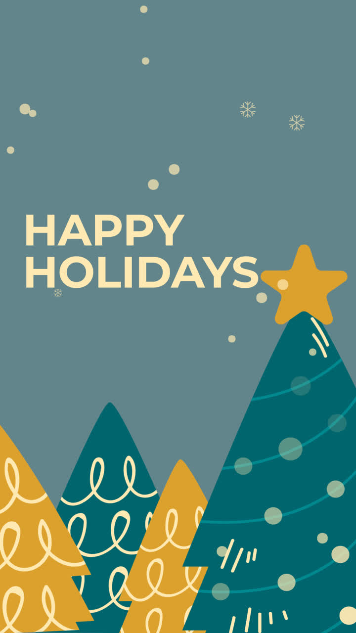 손으로 그린 크리스마스 인스타그램 포스트 컬렉션의 애니메이션