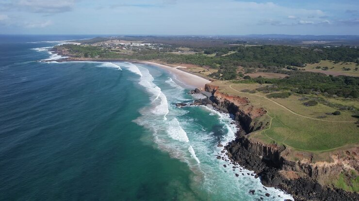 Boulder Beach - Lennox Heads - Nuovo Galles del Sud - Australia - Rivelazione Aerea Epica
