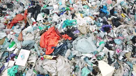 huge mountain of garbage unsorted garbage huge mountain of garbage unsorted garbage landfill garbage with plastic waste aerial view ecological catastrophe of the earth