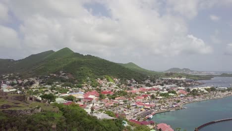 aerial view of saint martin leeward islands in the caribbean sea