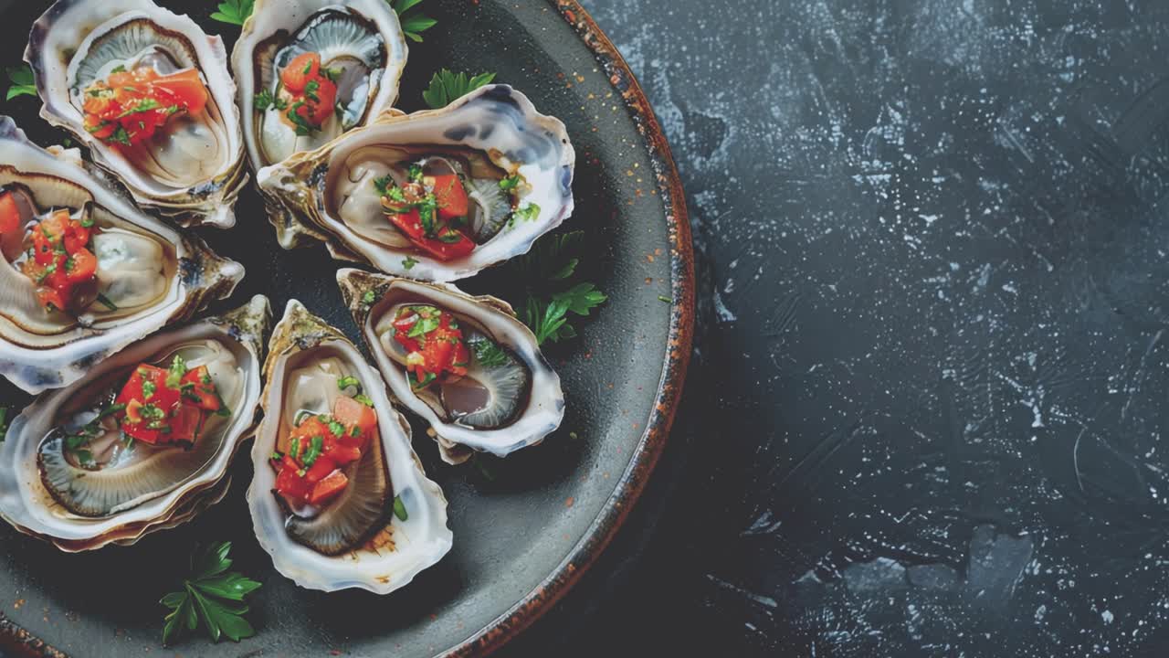 Fresh Oysters with Tomato and Herbs