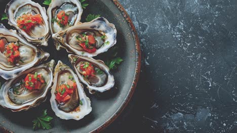 fresh oysters with tomato and herbs