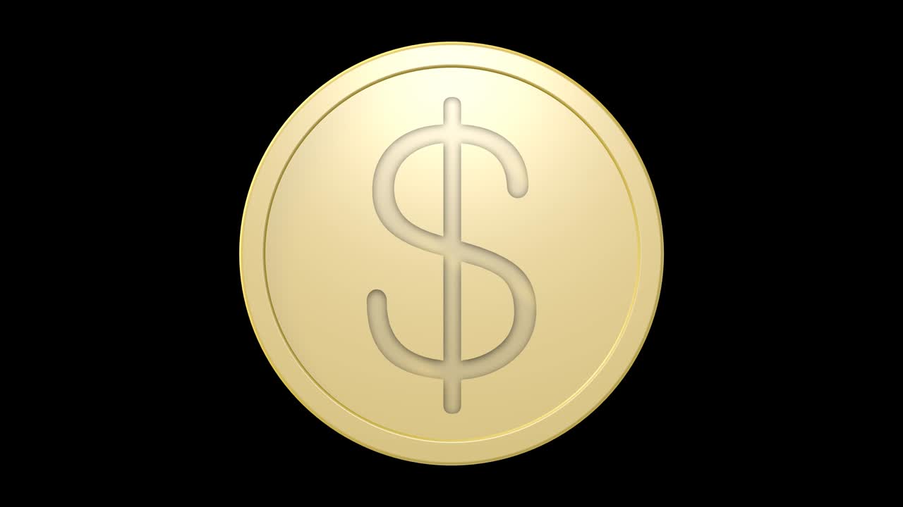 signo de dólar en moneda de oro