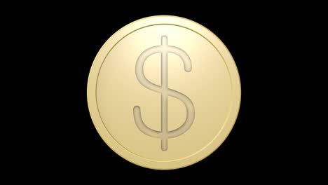 signo de dólar en moneda de oro