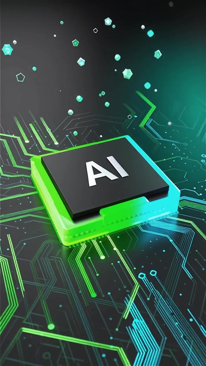 Futuristic AI Chip Motherboard Technology Background