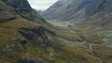 aerial view of glencoe valley in the scottish highlands