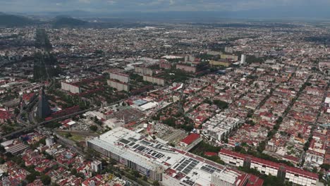 drone view of northern mexico city on a clear day